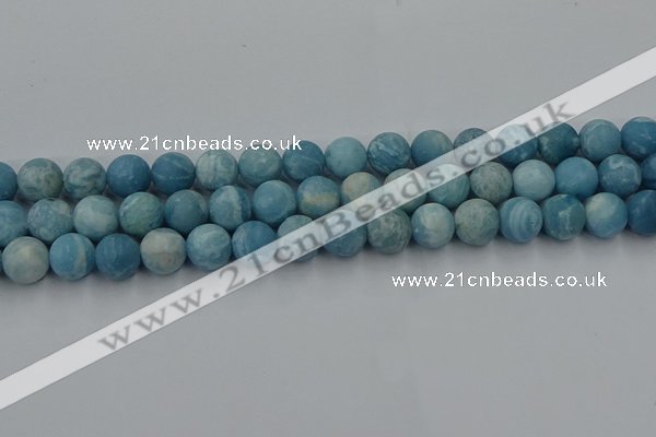 CLR613 15.5 inches 10mm round matte imitation larimar beads