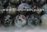 CLR64 15.5 inches 12mm round natural larimar gemstone beads