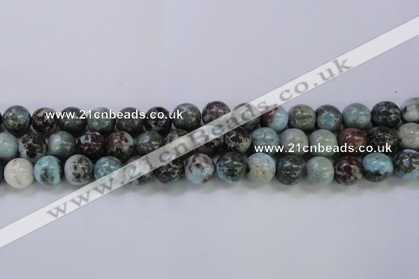 CLR64 15.5 inches 12mm round natural larimar gemstone beads