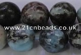 CLR65 15.5 inches 14mm round natural larimar gemstone beads