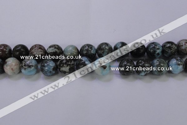 CLR65 15.5 inches 14mm round natural larimar gemstone beads