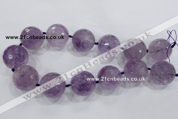 CLS01 15.5 inches 30mm faceted round large amethyst gemstone beads