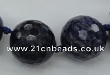 CLS100 15.5 inches 25mm faceted round large sodalite gemstone beads