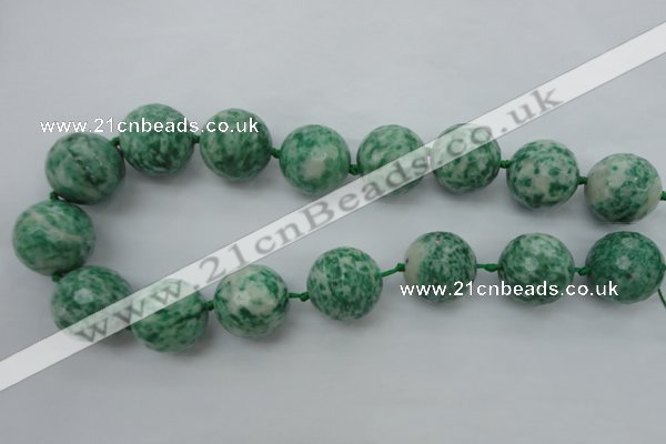 CLS102 15.5 inches 25mm faceted round large Qinghai jade beads