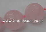 CLS103 15.5 inches 25mm faceted round large rose quartz beads