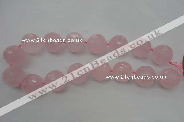 CLS103 15.5 inches 25mm faceted round large rose quartz beads