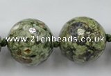 CLS106 15.5 inches 25mm faceted round peacock gemstone beads