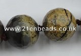 CLS108 15.5 inches 25mm faceted round artistic jasper beads