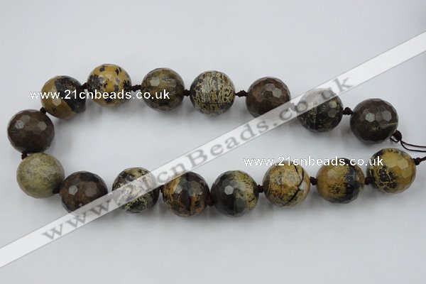 CLS108 15.5 inches 25mm faceted round artistic jasper beads