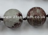 CLS109 15.5 inches 25mm faceted round red artistic jasper beads