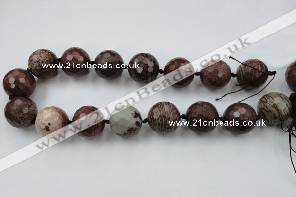 CLS109 15.5 inches 25mm faceted round red artistic jasper beads