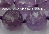 CLS110 15.5 inches 25mm faceted round large amethyst gemstone beads