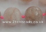 CLS111 15.5 inches 25mm faceted round large pink quartz beads