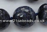 CLS12 15.5 inches 30mm faceted round large blue dumortierite beads