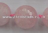 CLS15 15.5 inches 30mm faceted round large rose quartz beads