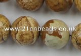 CLS151 15.5 inches 20mm faceted round picture jasper beads