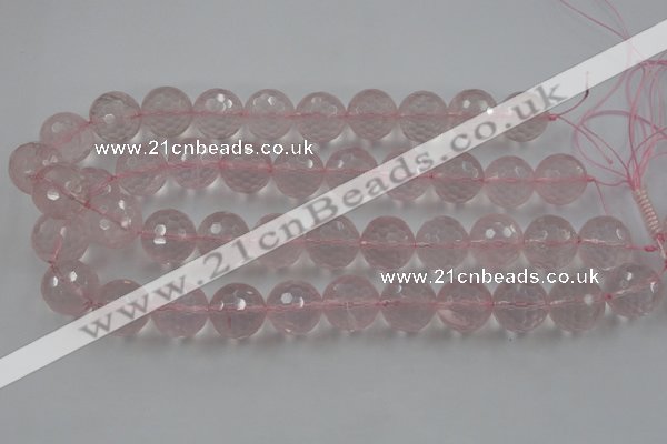 CLS155 15.5 inches 18mm faceted round rose quartz beads