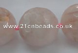 CLS16 15.5 inches 30mm faceted round large pink quartz beads