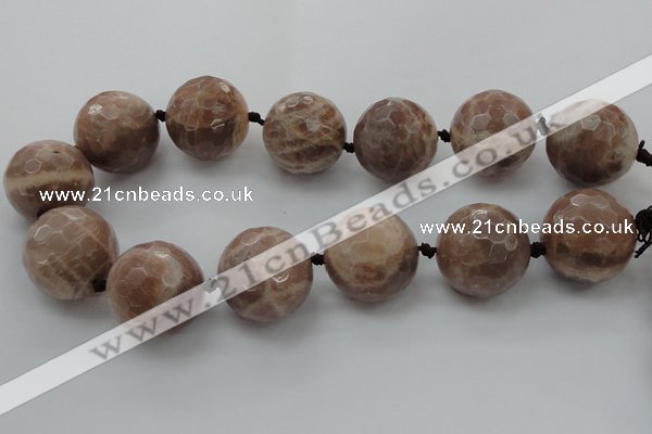 CLS17 15.5 inches 30mm faceted round large moonstone beads