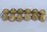 CLS253 7.5 inches 30mm round large picture jasper beads