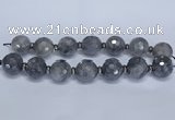 CLS301 7.5 inches 25mm faceted round large cloudy quartz beads