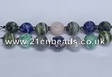 CLS305 7.5 inches 25mm faceted round mixed gemstone beads