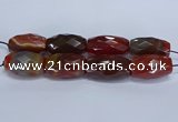 CLS400 7.5 inches 25*45mm faceted rice large red agate beads