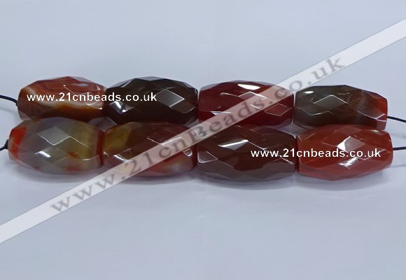 CLS400 7.5 inches 25*45mm faceted rice large red agate beads