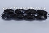 CLS401 7.5 inches 25*45mm faceted rice large black agate beads