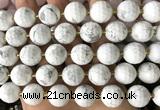 CLS413 15 inches 16mm faceted round white howlite turquoise beads