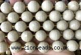 CLS415 15 inches 16mm faceted round white fossil jasper beads