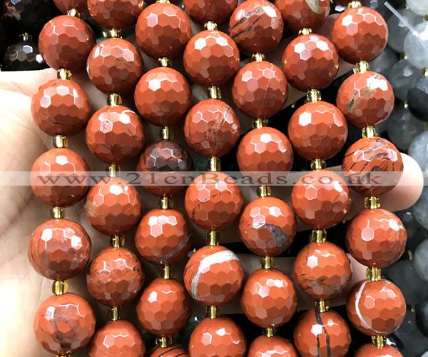 CLS419 15 inches 16mm faceted round red jasper beads wholesale