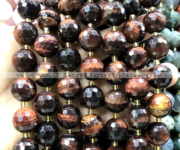 CLS424 15 inches 16mm faceted round red tiger eye gemstone beads
