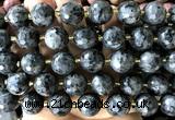 CLS438 15 inches 16mm faceted round black labradorite beads