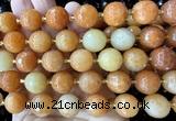 CLS440 15 inches 16mm faceted round red aventurine jade beads