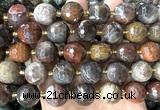 CLS446 15 inches 16mm faceted round wooden jasper beads