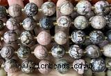 CLS447 15 inches 16mm faceted round rhodonite gemstone beads