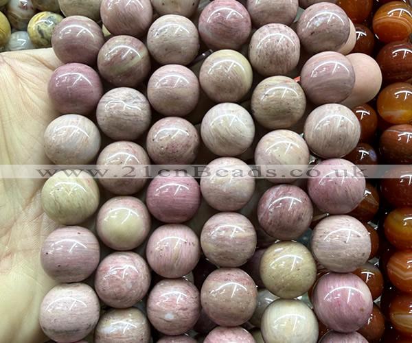 CLS626 15 inches 16mm round pink wooden jasper beads wholesale