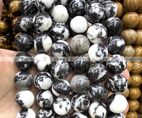 CLS634 15 inches 16mm round black & white jasper beads wholesale