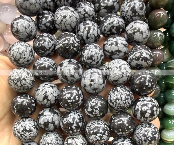 CLS637 15 inches 16mm round snowflake obsidian beads wholesale