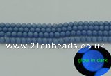 CLU101 15.5 inches 6mm round blue luminous stone beads