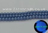 CLU102 15.5 inches 8mm round blue luminous stone beads