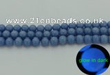 CLU103 15.5 inches 10mm round blue luminous stone beads