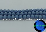 CLU104 15.5 inches 12mm round blue luminous stone beads