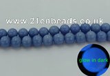 CLU105 15.5 inches 14mm round blue luminous stone beads