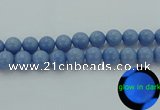 CLU107 15.5 inches 18mm round blue luminous stone beads