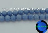 CLU108 15.5 inches 20mm round blue luminous stone beads