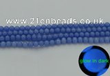 CLU111 15.5 inches 6mm round blue luminous stone beads