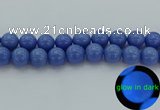 CLU117 15.5 inches 18mm round blue luminous stone beads