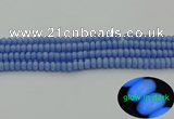 CLU120 15.5 inches 4*6mm rondelle blue luminous stone beads